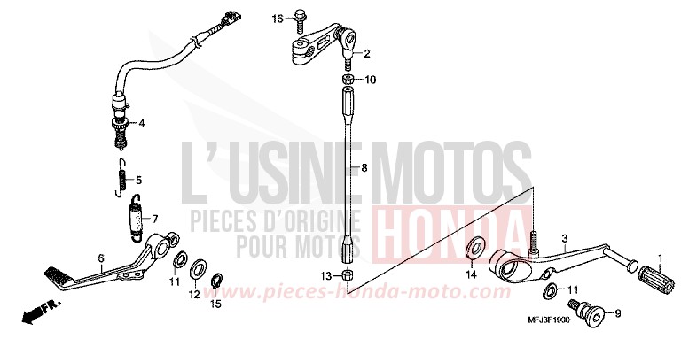 PEDALE DE FREIN/PEDALE DE CHANGEMENT de CBR600RR ABS PEARL SUNBEAM WHITE (NHA66KB) 2009